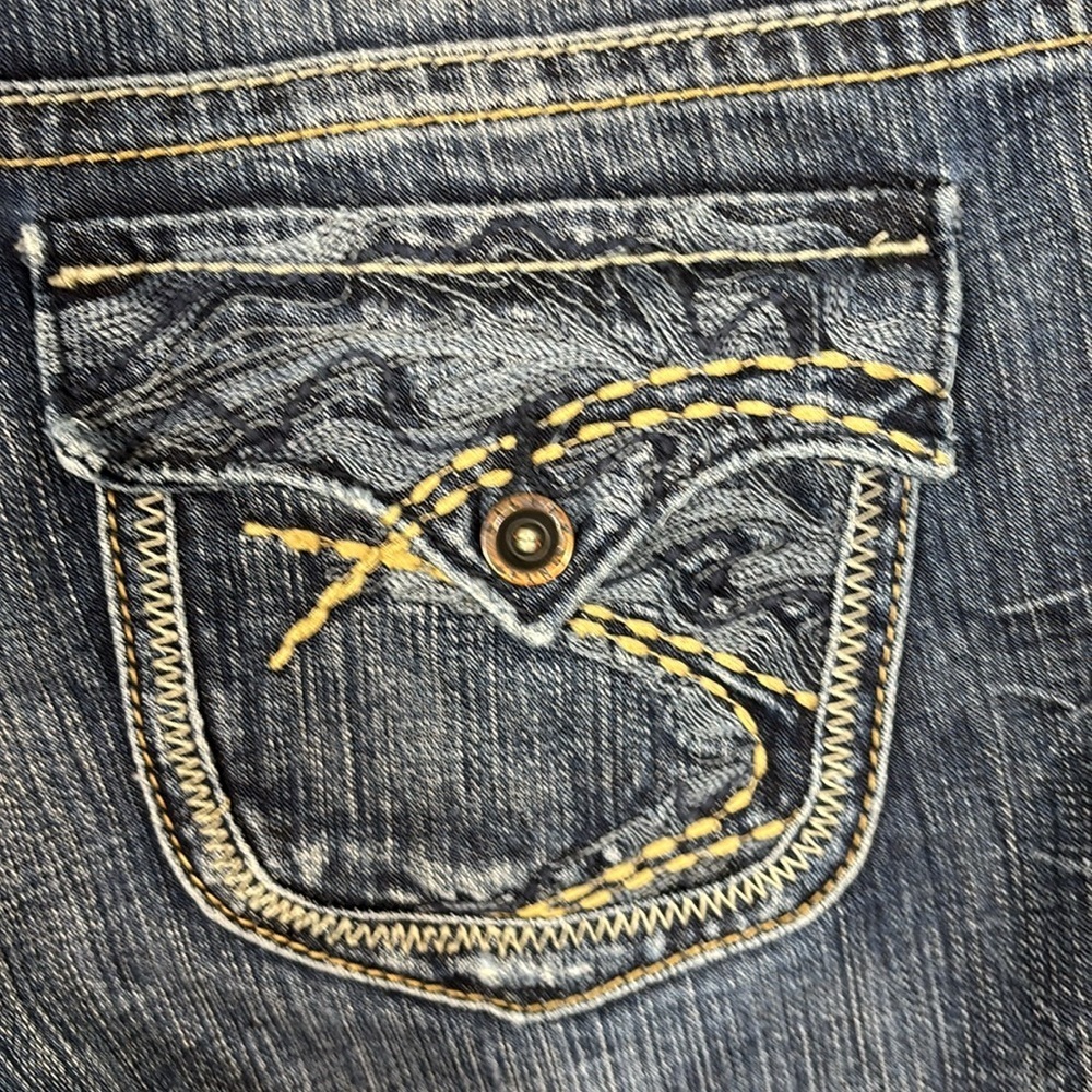 Silver Jeans Pioneer 28 Low Rise Denim Jean Bootcut Y2K Flap Pocket - Picture 8 of 9